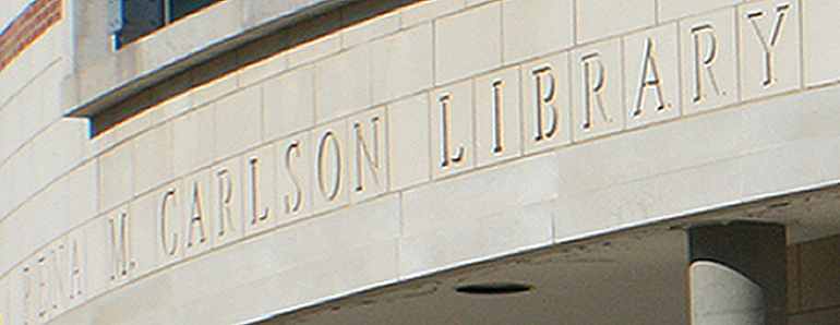 Carlson Library Engraved Over Entrance